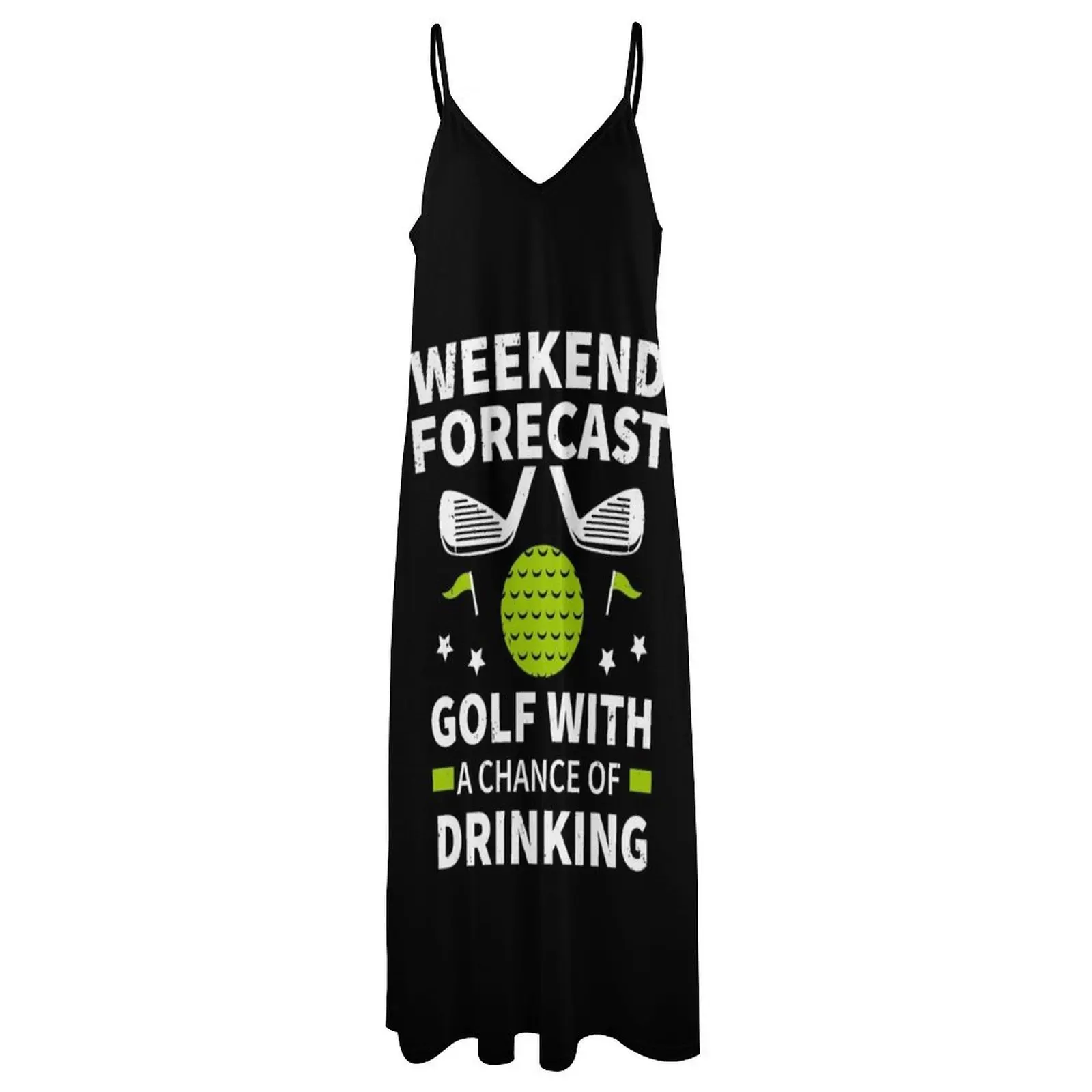 Previsión de fin de semana Golf con posibilidad de beber divertido Golf vestido largo sin mangas vestido de mujer