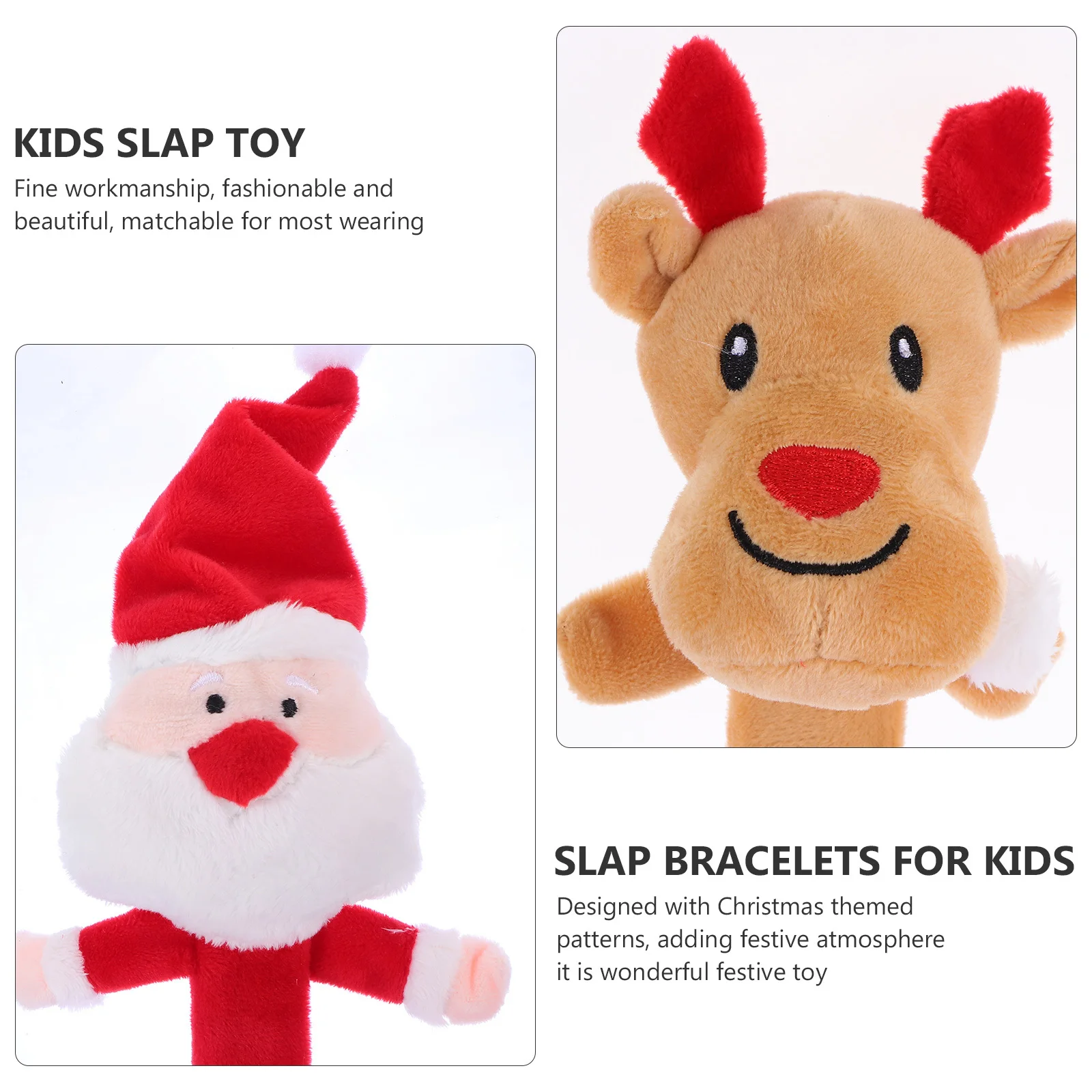 3 pezzi braccialetti natalizi braccialetti schiaffo per bambini clap cerchio decorazione da polso festa di Natale divertente braccialetti applausi natalizi giocattolo schiaffo per bambini