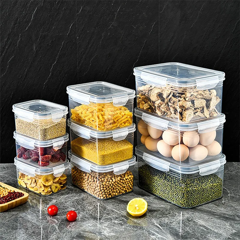 1/2/3pcs Double layer sealed storage box, plastic box for drainage of fruits and vegetables, double layer high transparency for