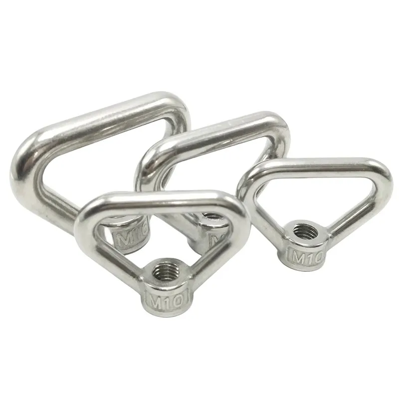 M8 M10 M12 M14 M16 304 Stainless Steel Triangle Lifting Eye Nut Trapezoid Thread Rings Fit For Handle Bolts