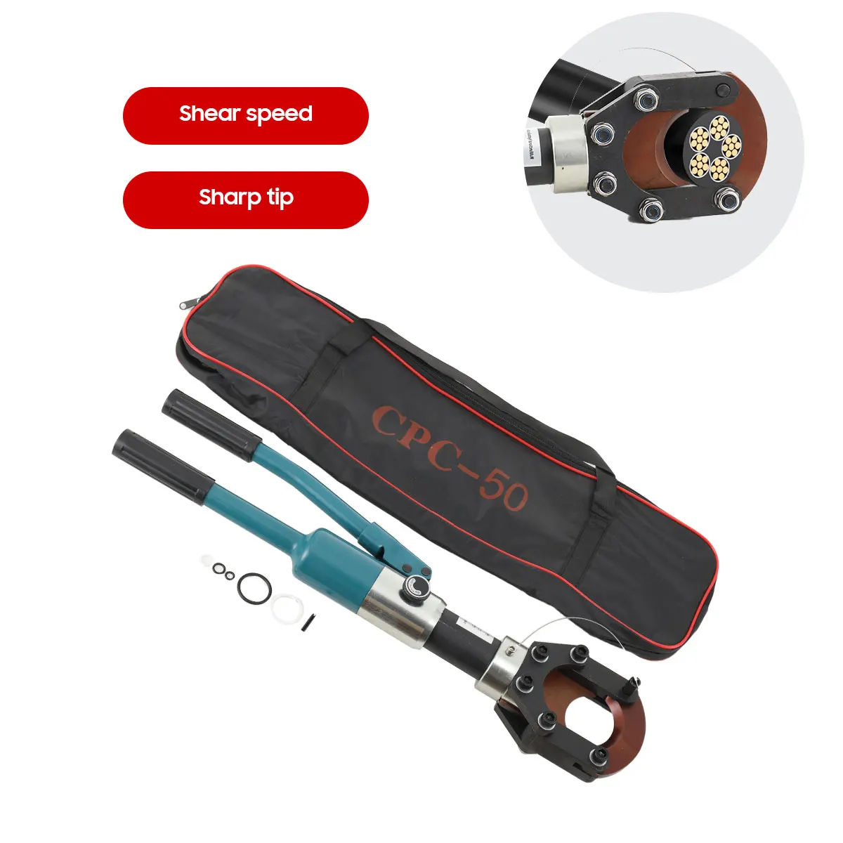 Cortadora de Cables Hidráulica de Hierro Fundido, Cizalla Hidráulica para Cables de 70kN, Máquina de Corte de Cobre, Herramienta Hidráulica para Cortar Varillas
