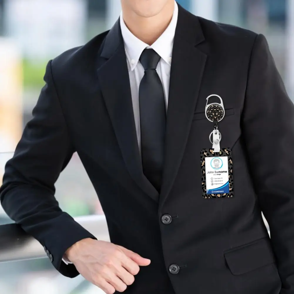 Soporte de insignia con carrete retráctil, soporte de insignia con estampado de moda, carrete retráctil, elegante para el trabajo