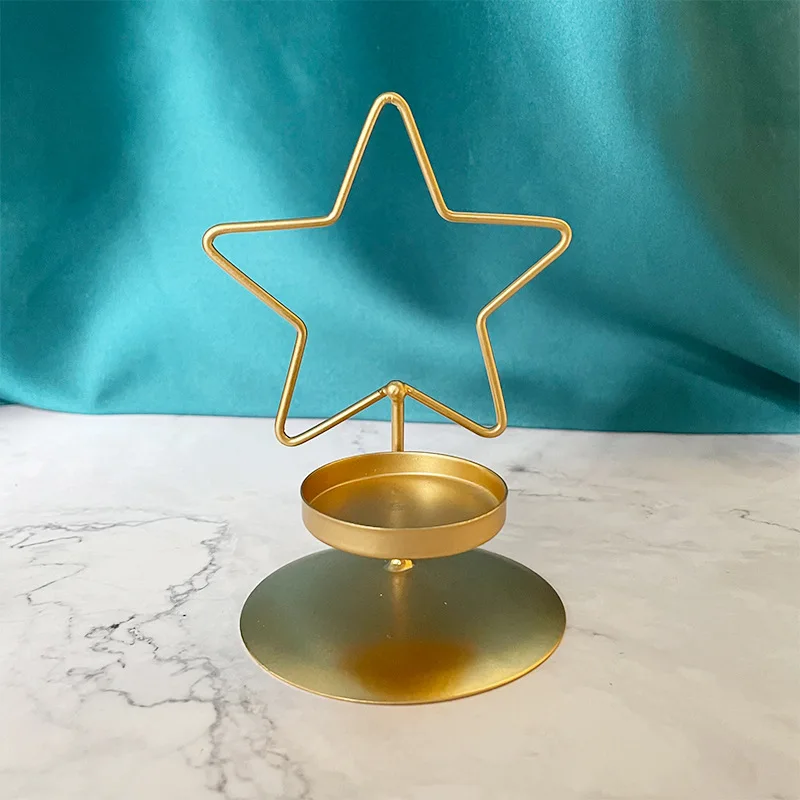 

Christmas Candles Holder Iron Connect Candlestick Wedding Party Home Room Desktop Decor Holders Vintage Aromatherapy Holder