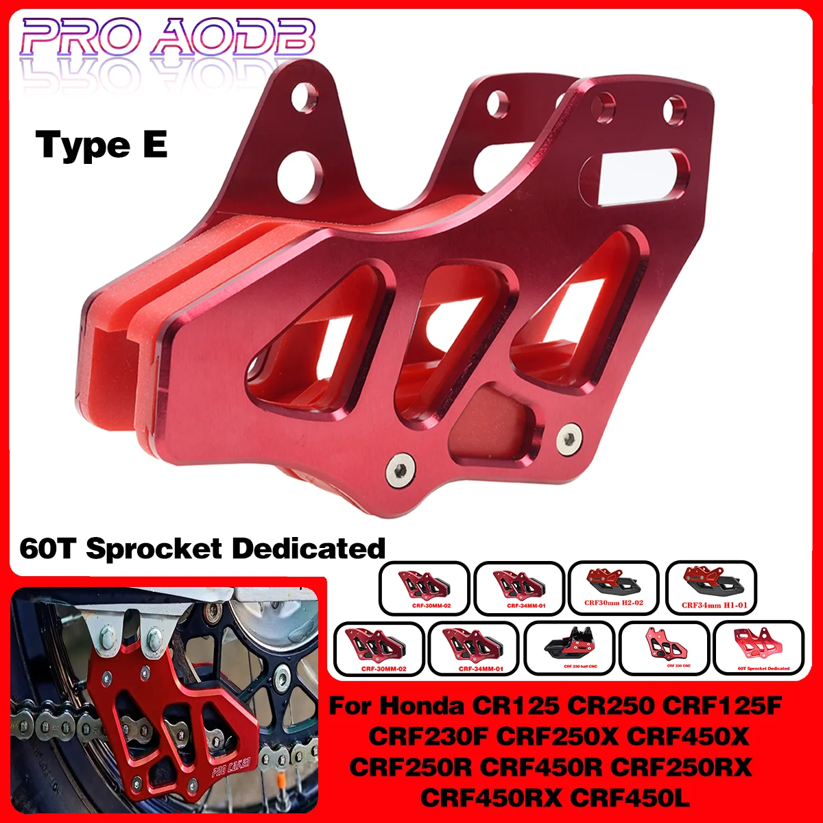 

Motorcycle 60T special and 30mm/34mm chain protectors for Honda CR125 CR250 CRF 125F 230F 250X 450X 250R 450R 250RX 450RX 450L