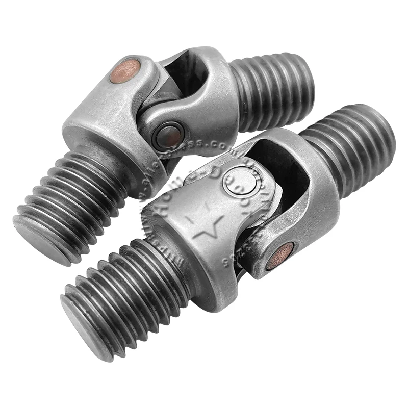 Excavator Handle Two-section M14 Threaded Universal Joint Coupling Shaft Motor Connector Cross Coupler Bushing