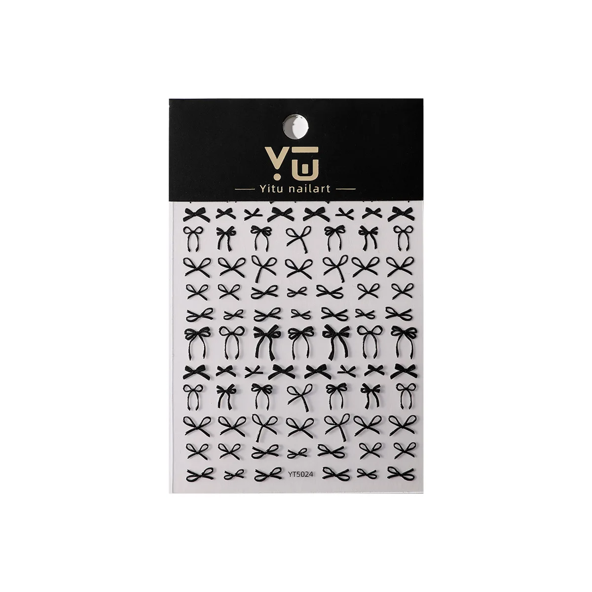 1 シート 3D 蝶ネクタイネイルステッカー - カラフルなシルクリボンデザイン、粘着裏地付きエレガントなネイルアートデカール