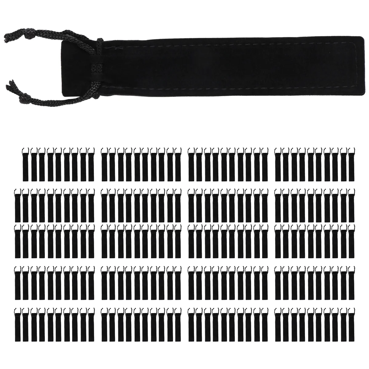 200 Pcs Black Velvet Pen Pouch Sleeve Holder Single Pen Bag Case Pencil Bag-Holiday Fun