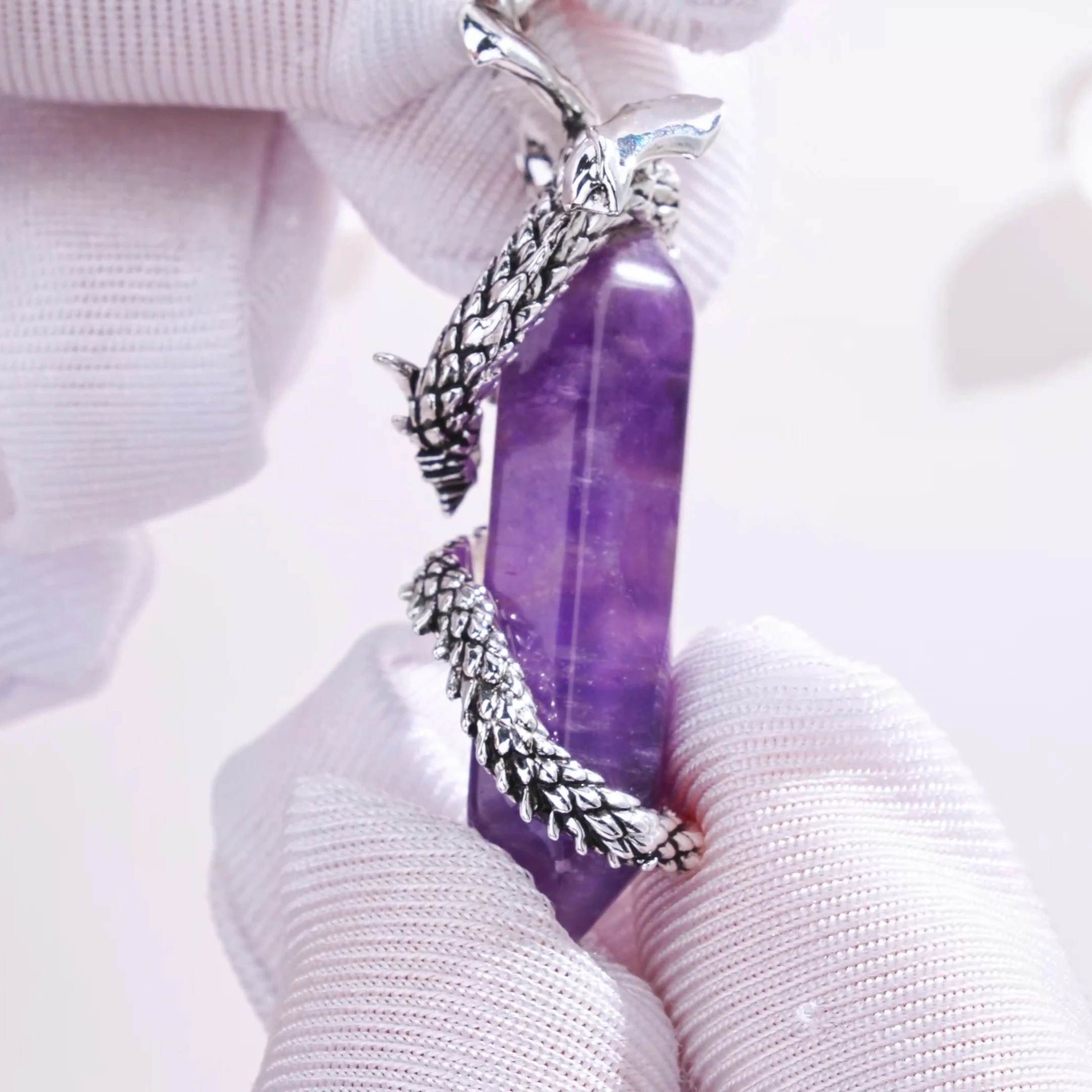 Eudora Dragon Amethyst Pendant Necklace