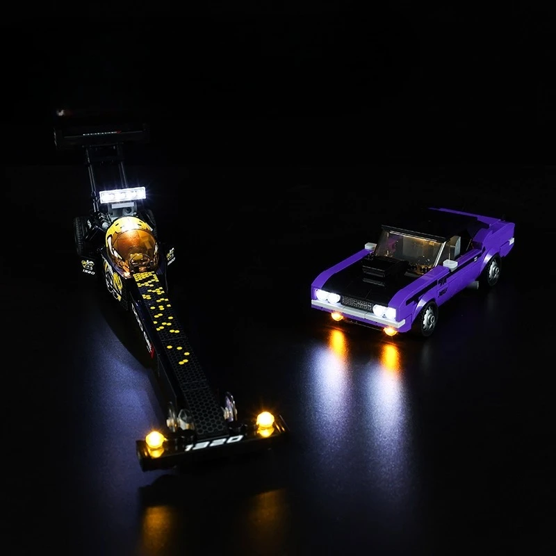 

LED Light Set Suitable for LEGO Mopar Dodge//SRT Top Fuel Dragster and 1970 Dodge Challenger T/A 76904(No Building Blocks)