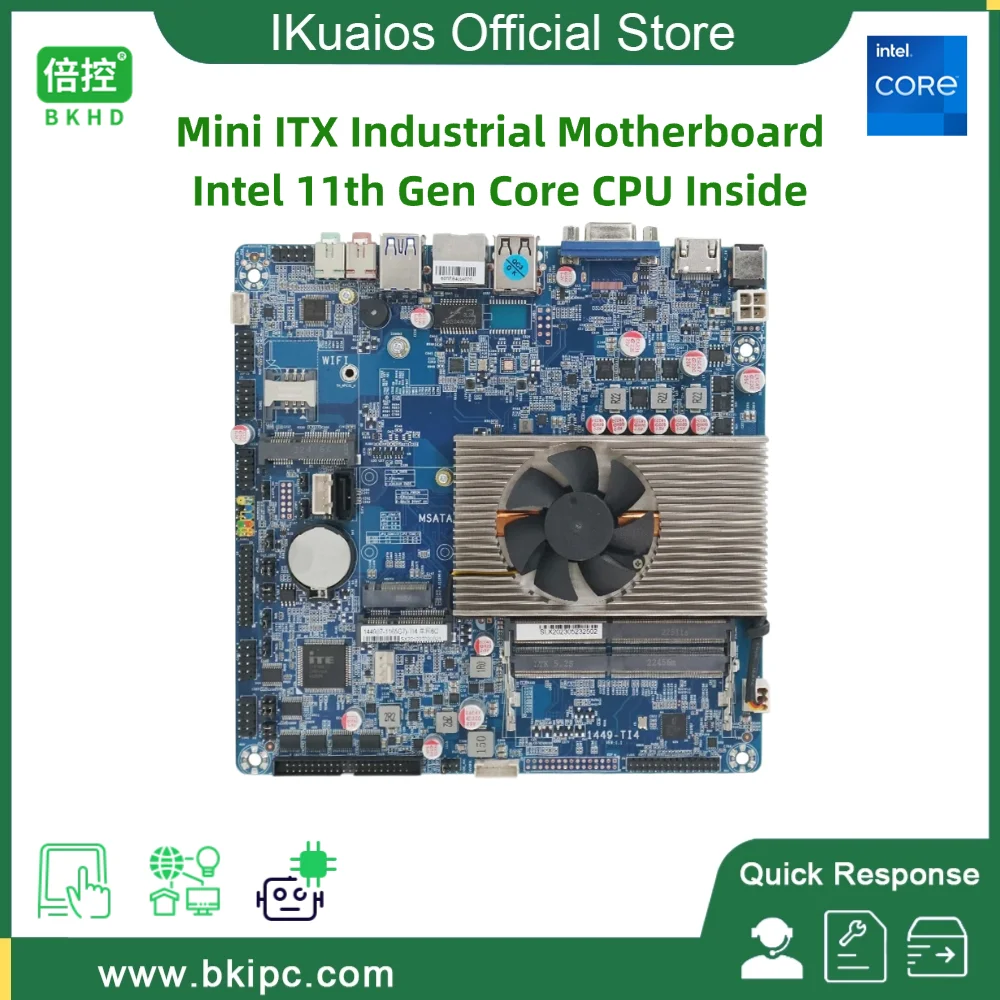 

IKuaiOS Mini ITX Industrial Motherboard Inside 11th Gen Core CPU Suitable for Industrial Control IoT Robot Embedded 1449-TI4