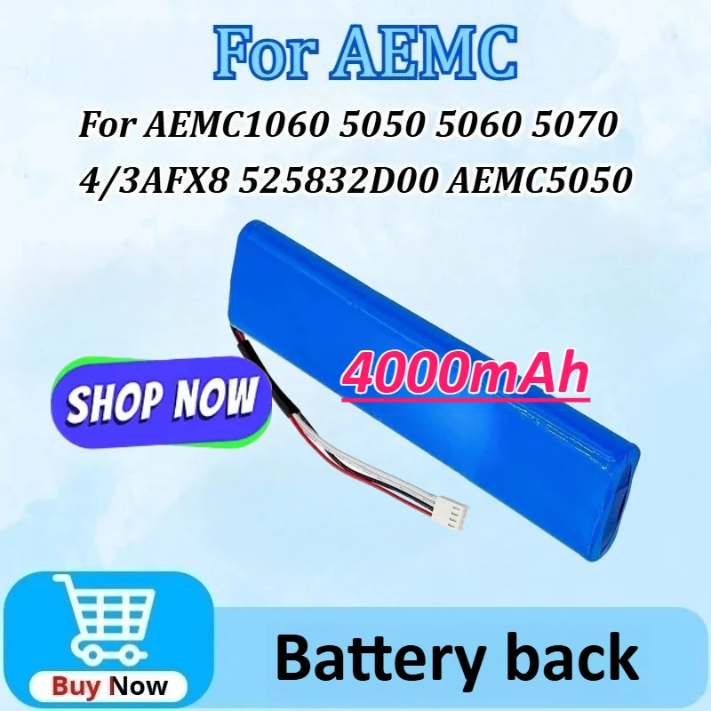 

4000mAh Replacement Battery back for AEMC1060 5060 5070 5050 4/3AFX8 525832D00 AEMC5050 Grounding Resistance Meter Battery Pack