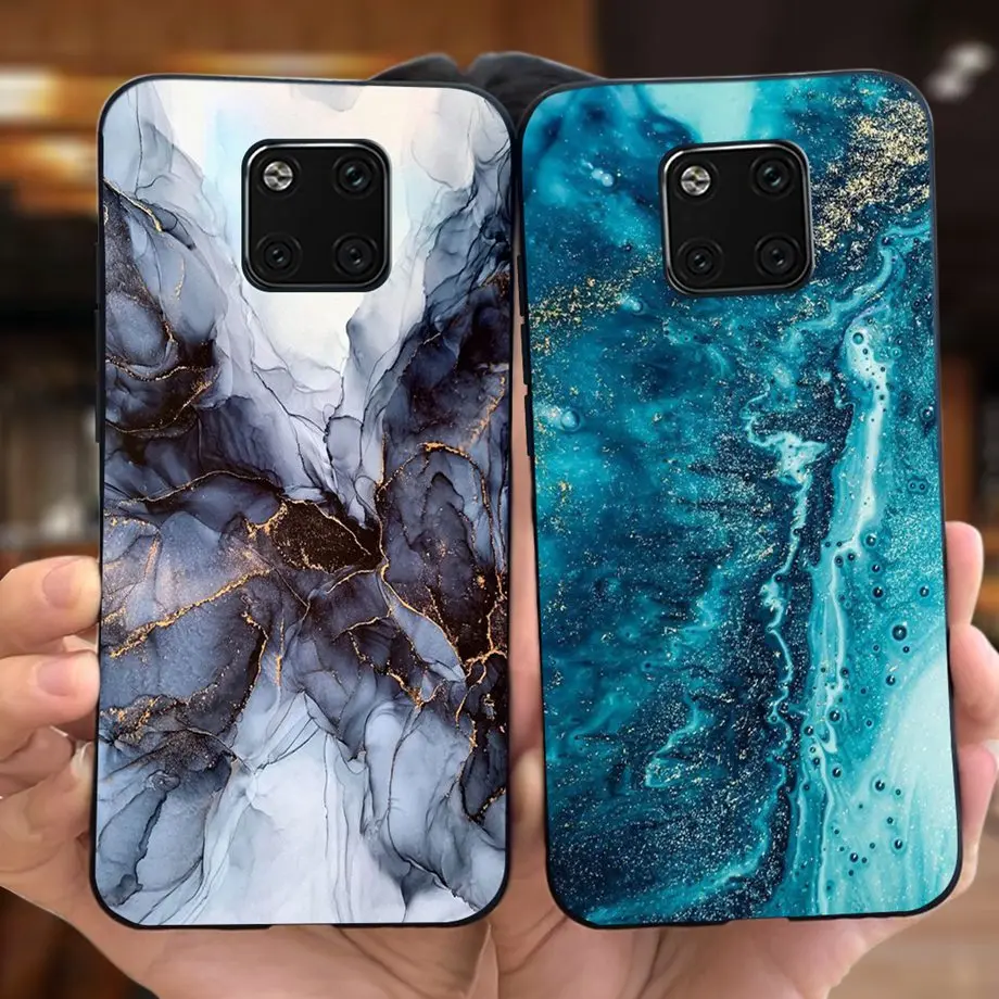 غطاء خلفي من السيليكون الناعم لـ Huwood mate 20 pro ، القط الأسود ، القمر ، الليل ، funda