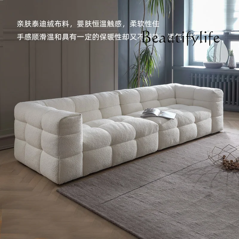 Sili Style Fabric Sofa Italian Simple Small Apartment Living Room Straight Design Sofa