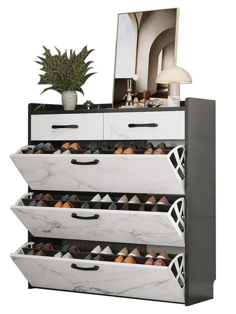 

Household Ultra-Thin Shoe Rack Large Capacity Light Luxury Small Apartment Integrated Entrance Cabinet