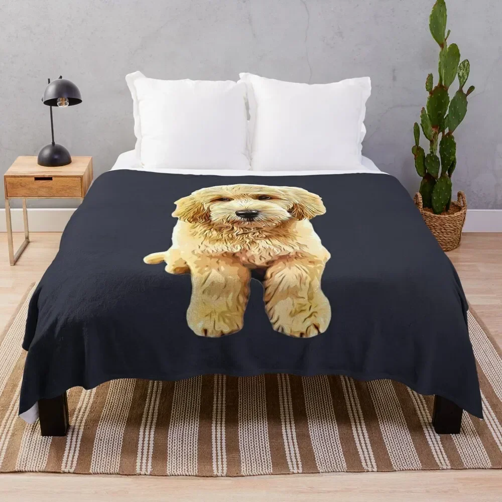 

Goldendoodle Cute Puppy Eyes! Throw Blanket Ultra Soft Flannel Fleece Blanket for All Seasons