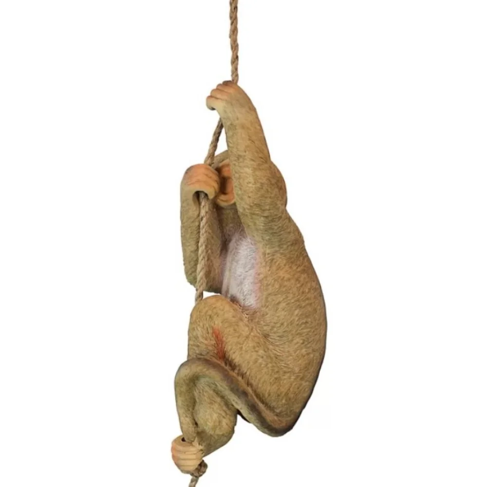 Cute Garden Climbing Monkey Figurine Resin Crafts Handmade Monkey Hanging Ornament Weatherproof Animal Statue Patio Balcony