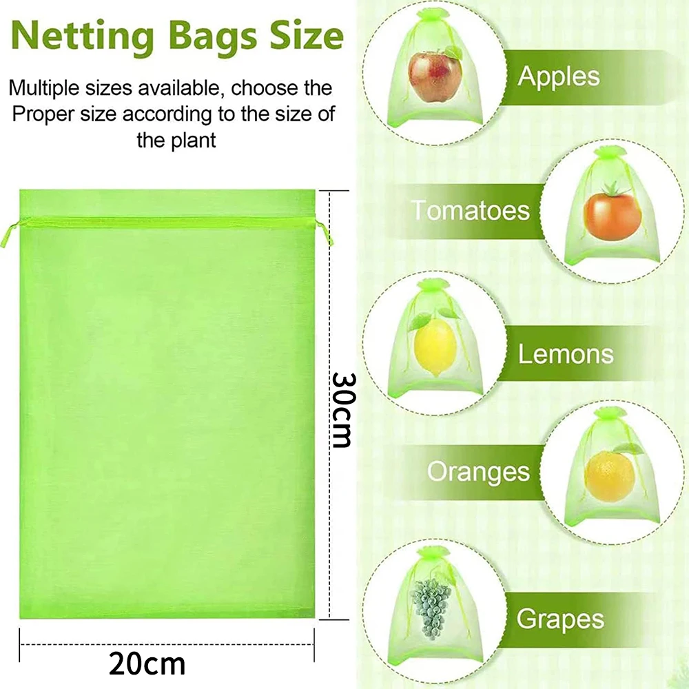 20pcs Reusable Garden Plant Protector Mesh Cover Bags Perfect Shield for Grapes Tomatoes Bananas Peaches Apples and Flowers