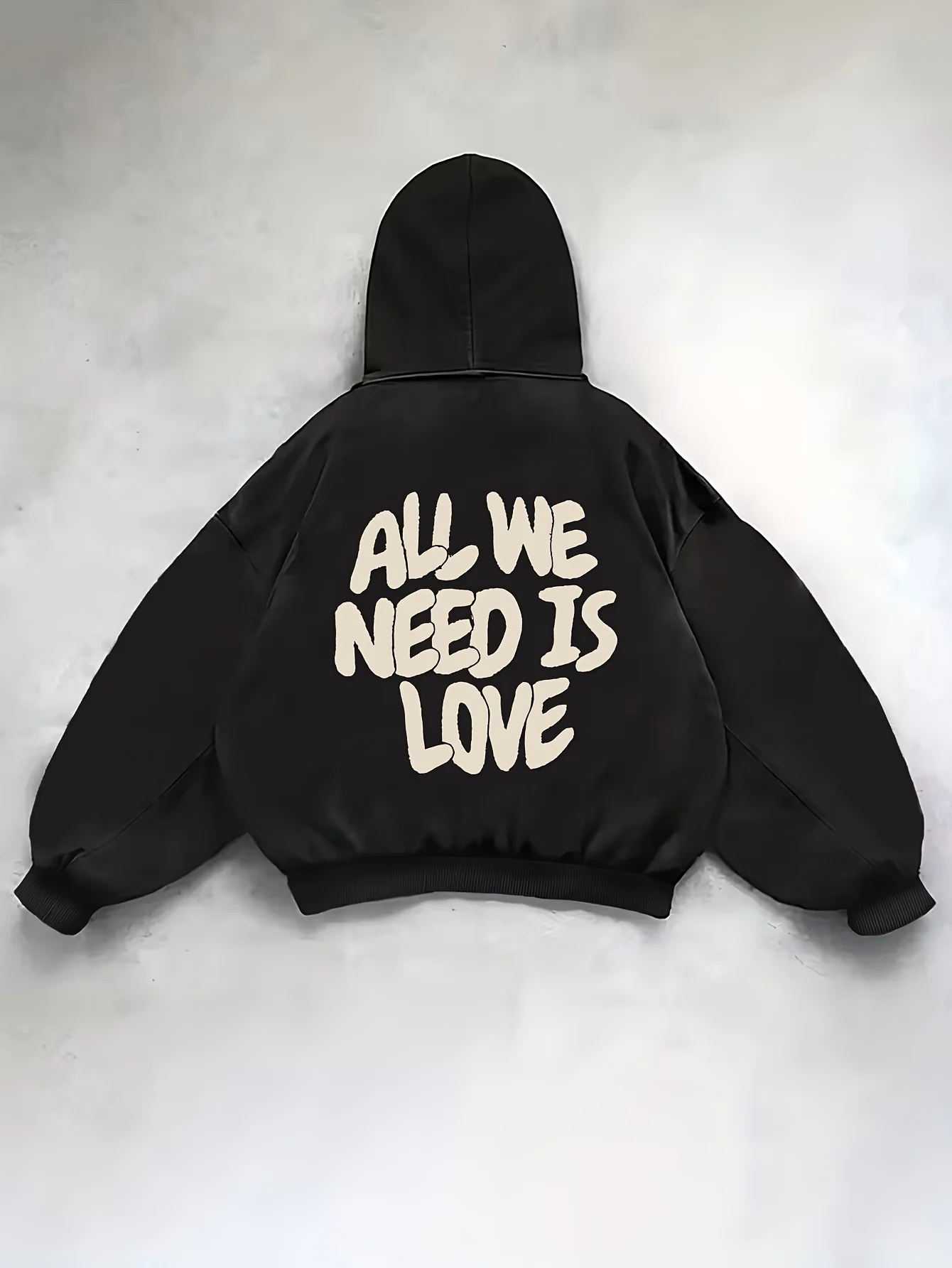 2026 Fashion Autumn/Winter Street Cool Style Fun Letter Minimalist Top American Coat Hooded Zipper Cardigan Sweatshirt