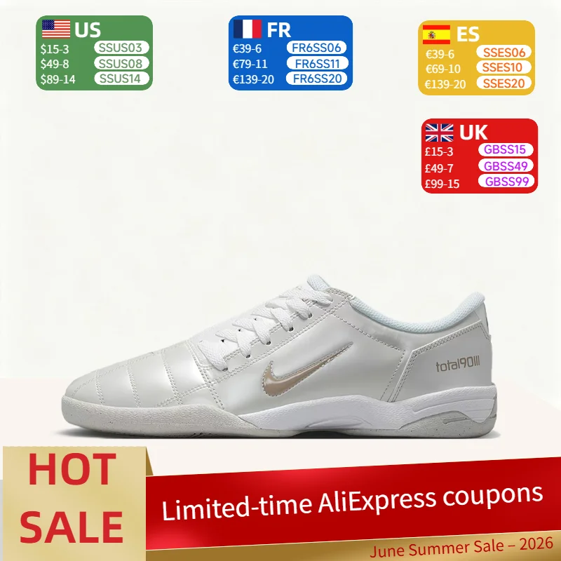 Nike Total 90 III: Botines de fútbol minimalistas, duraderos, ligeros y de ajuste ceñido para hombre y mujer – Gris HQ2851-002