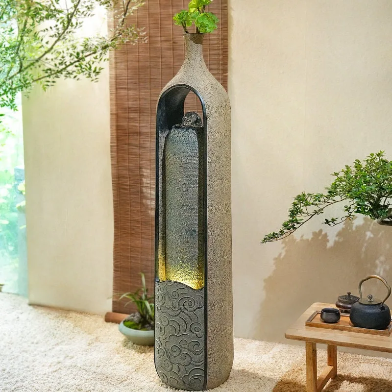 Indoor Flowing Water Ornaments Circulation Entrance System Landscape Office Floor Decoration
