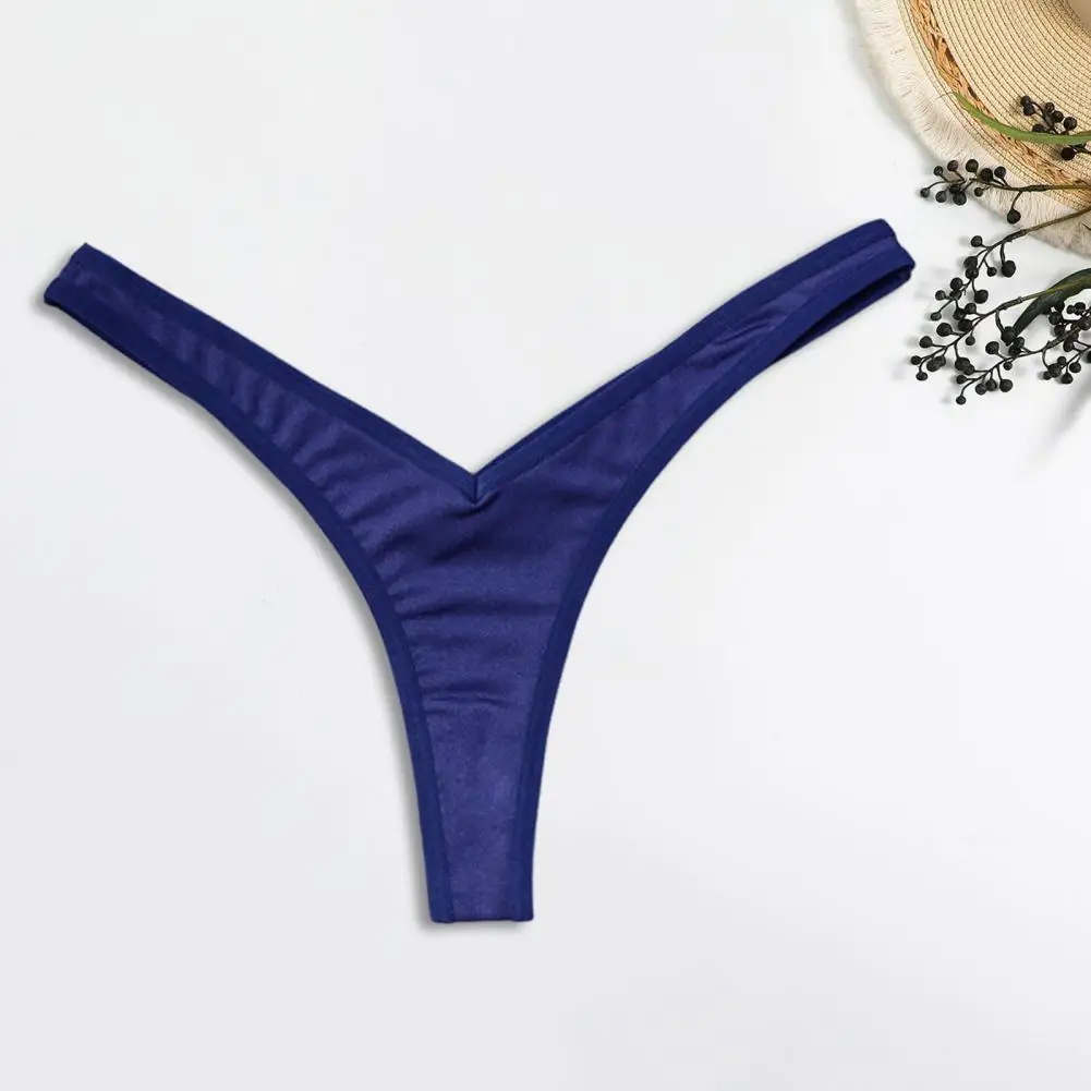 Low Waisted Panties Seamless Women's Thong Panties with Low Waist Good Breathability Solid Color Lady Underpants for Daily Wear