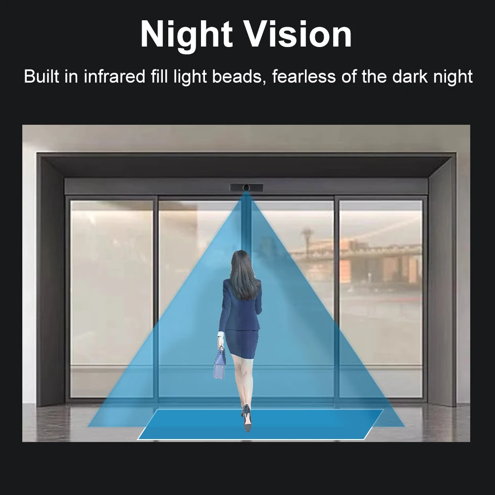 Cámara con Sensor de imagen de reconocimiento humano HD, disparador de alta resolución integrado, infrarrojo, accesorio de puerta automática,