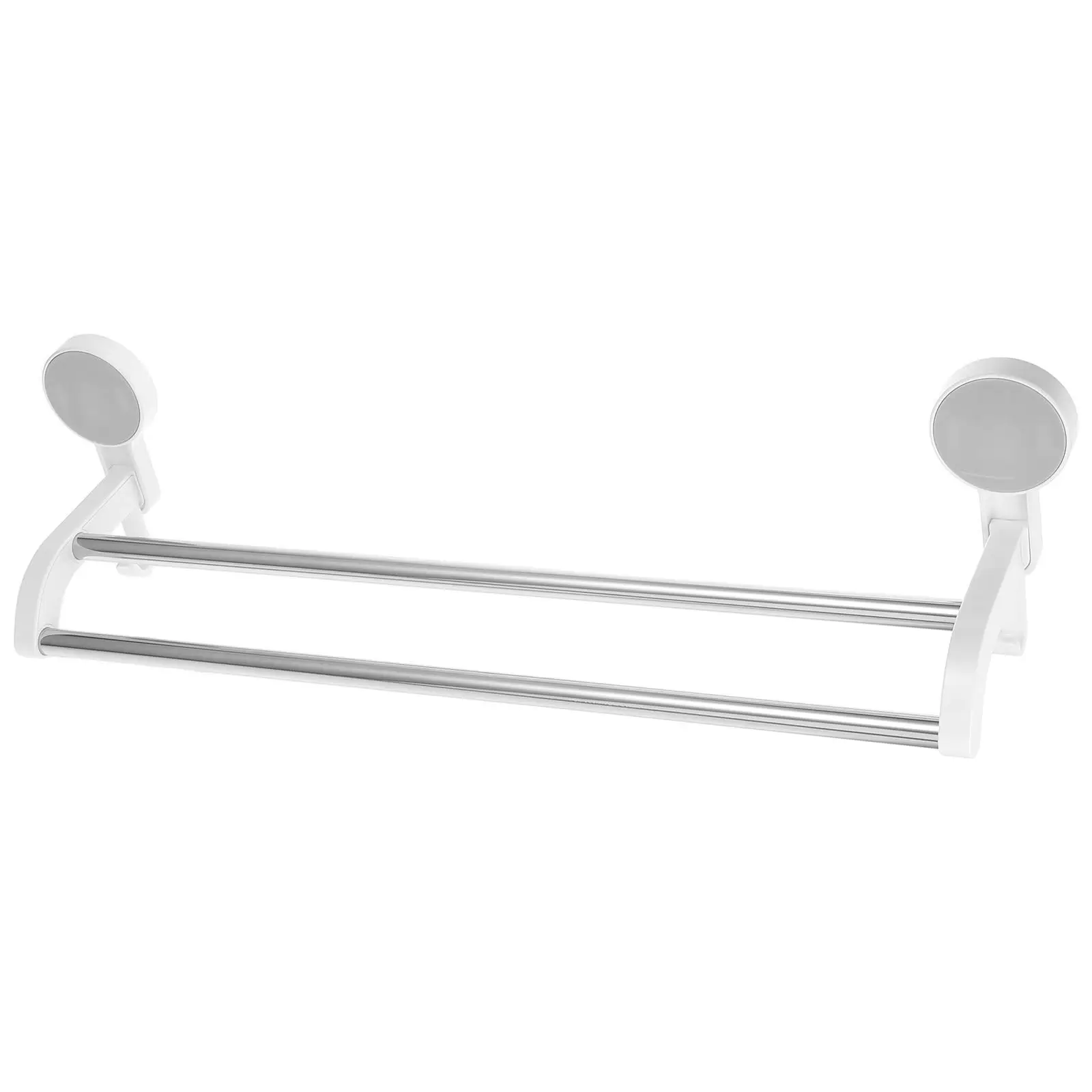 

Wall Mounted Stainless Steel Double Rod Towel Rack No-Drill Bathroom Kitchen Holder Space-Saving Storage Organizer