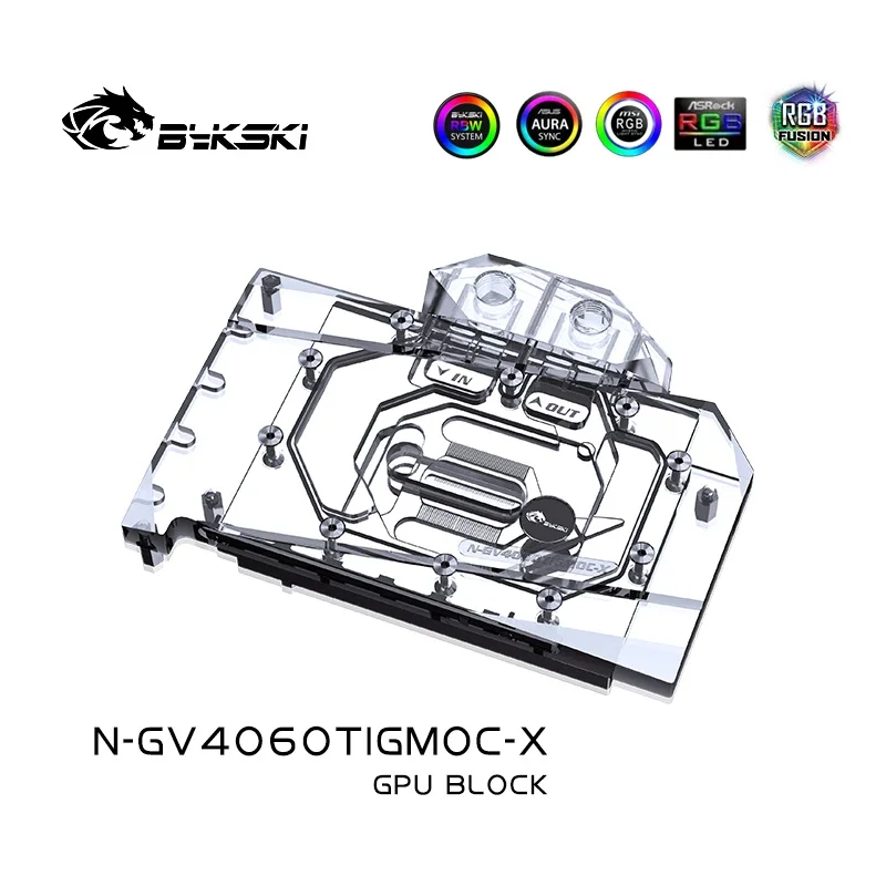 GIGABYTE RTX 4060TI GAMING OC 16G / 8G 비디오 카드 수냉 / 고밀도 수로 N-GV4060TIGMOC-X용 Bykski GPU 블록