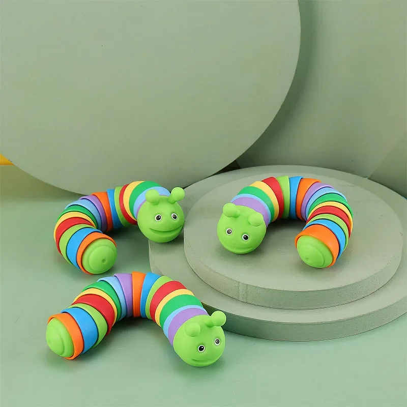 Colorful Jointed Caterpillar Sensory Toy Killing Time Relieving Stress Above Crawling Toys Decompression Puzzle Caterpillar