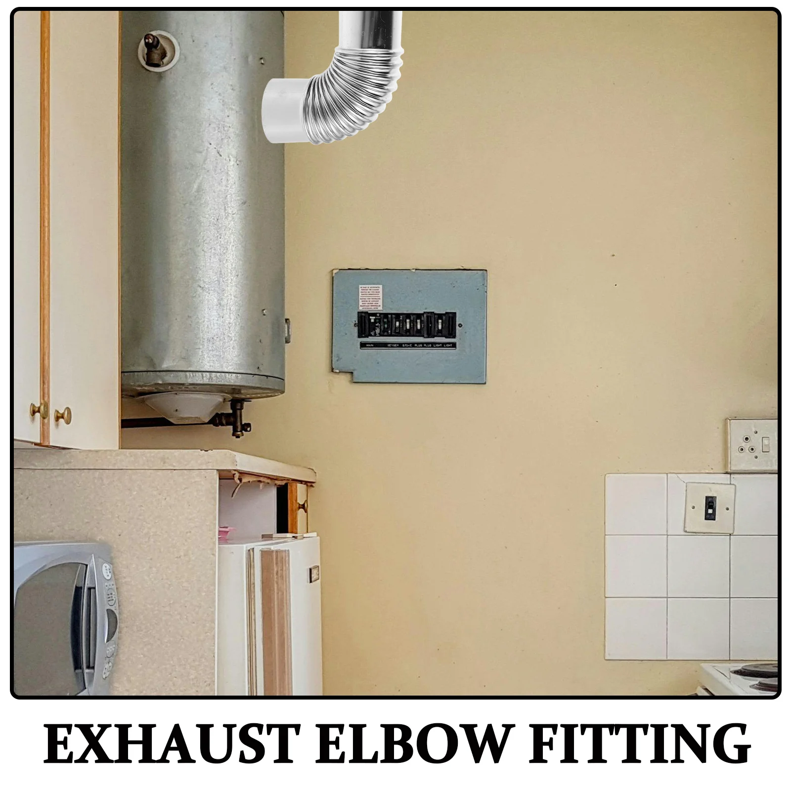 2Pcs Stainless Steel Elbow Fitting Exhaust Pipe Gas Water Heater Stove Pipe Vent Extension Indoor Durable Flue Connector