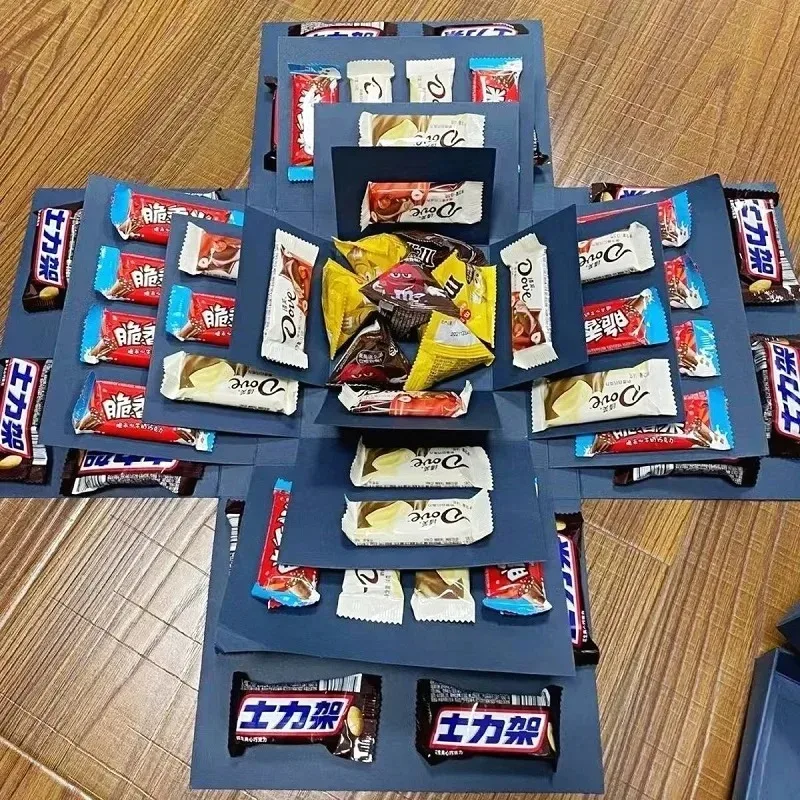 1 قطعة صندوق انفجار مفاجئ DIY سهل التركيب إبداعي مناسب كهدية لعيد الحب وأعياد الميلاد والذكرى السنوية