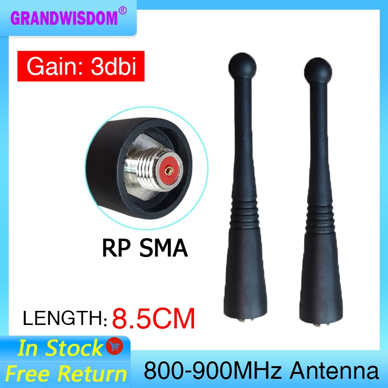 

GRANDWISDOM Walkie Talkie Antenna 800-900MHz Stubby compatible IOT Motorola XTS2500 HT1000 MTX838 MTX960 MTS2000 Ham Radio