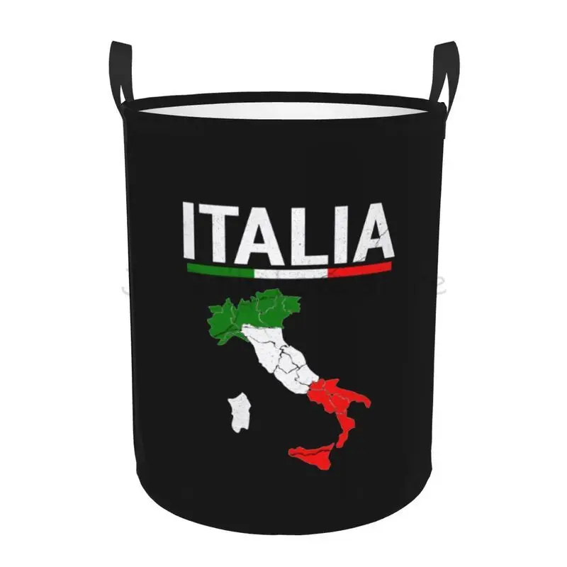 Custom Flag of Italy Print Laundry Hamper Large Laundry Basket Foldable Dirty Clothes Basket for Nursery Dorm Bathroom Bedroom