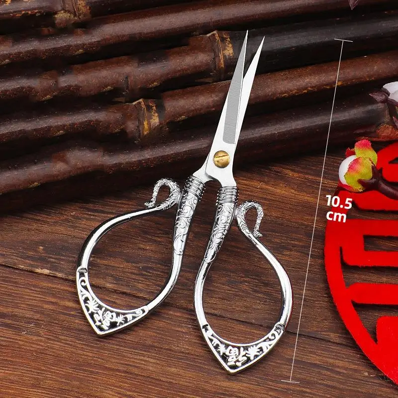 Stainless Steel Embroidery Scissors Retro Cross-Stitch Vintage Scissor DIY Thread Cutting Fabric Needlework Sewing Scissors