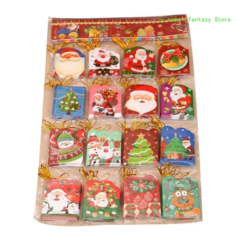 

R3MA 1 комплект мини-рождественские поздравительные открытки подвесная открытка для рождественской елки благословение для карты