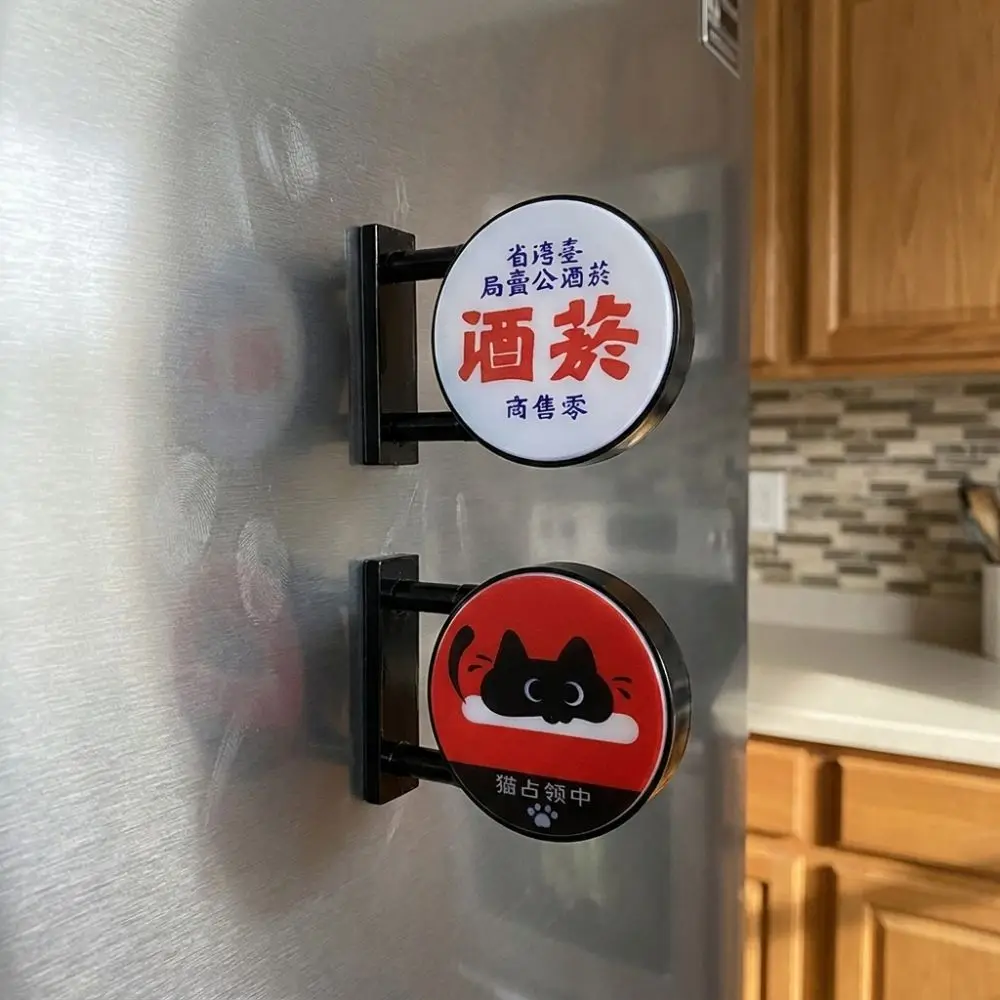 Plastic LED Light Refrigerator Magnet Novelty Energy Saving LED Fridge Magnet Light Sign Mini Vintage Magnetic Base