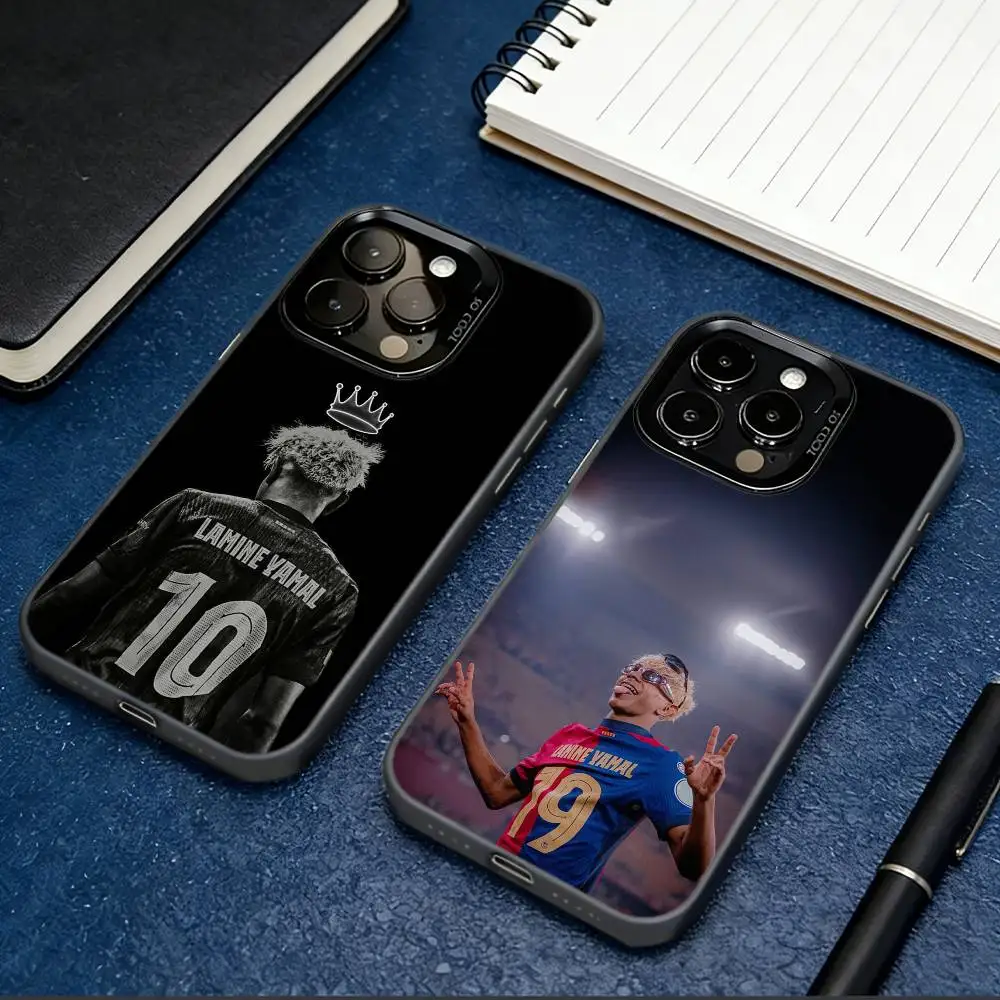 

L-Lamine Y-Yamal Phone Case For iPhone 17,16,15,14,13,12,11 Plus,Pro Max,XS,Colored Silver Plated Inside Cover