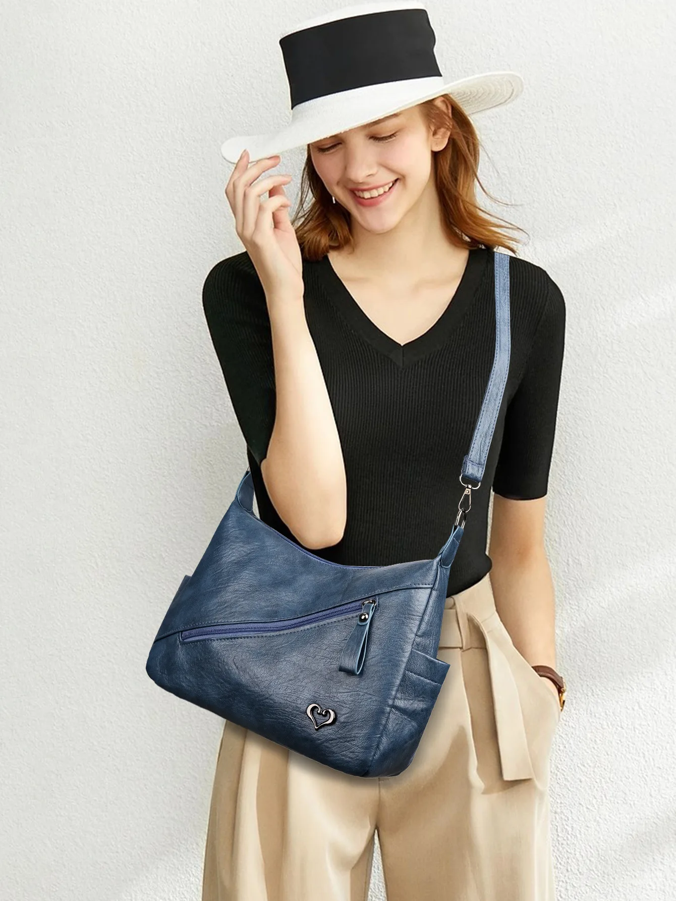 

Simple and Stylish Soft Leather Women's Bag 2026 New Model Soft Cowhide Multi-Layer Versatile Shoulder Crossbody Bag Large Capacity Middle-Aged Mom Bag