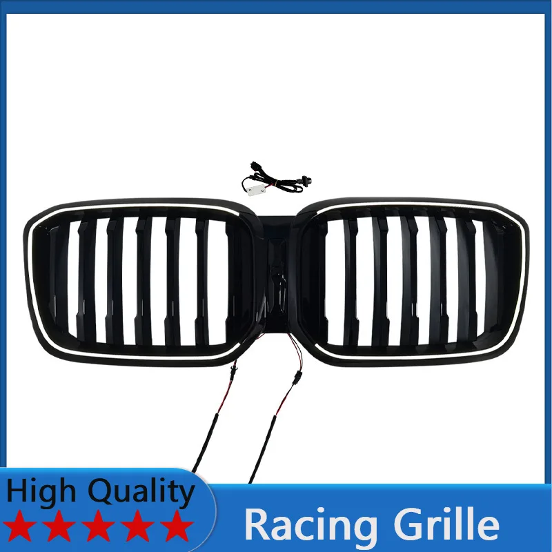 

For BMW X3 G01 2022-2024 Racing Grille Front Bumper Grill Body Kit Accessories - Single Line LED Light Style