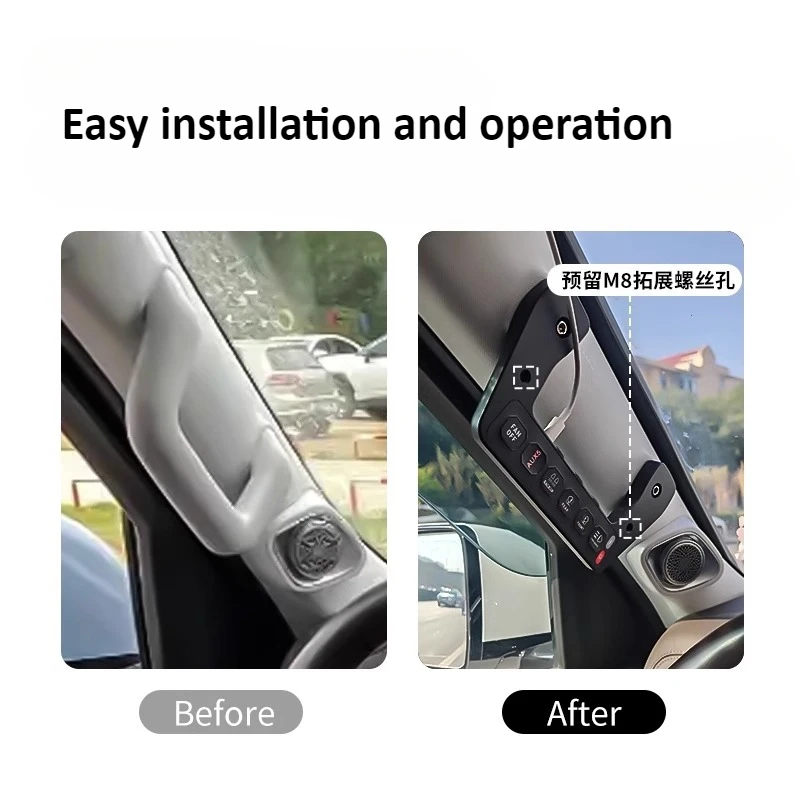 For BAIC BJ60 2023-2026 Car A-Pillar Handle Switch Off-road Modified 6 Gang LED Spotlight Integrated Switch Control Accessories