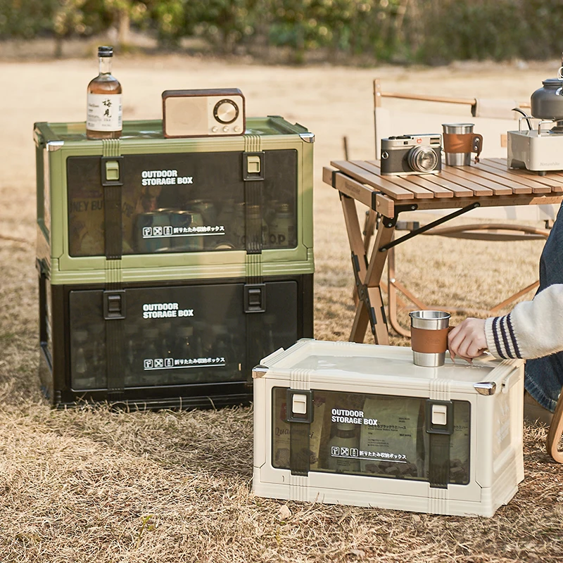 صندوق تخزين قابل للطي من UFORU، منظم صندوق سميك متعدد الطبقات مع غطاء - مثالي لتخزين السيارات والتخييم والنزهات