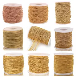 2meter/lot Gold Plated Stainless Steel Chains for Jewelry Making DIY Jewelry Chains For Necklace Bracelet Findings Chain Bulk