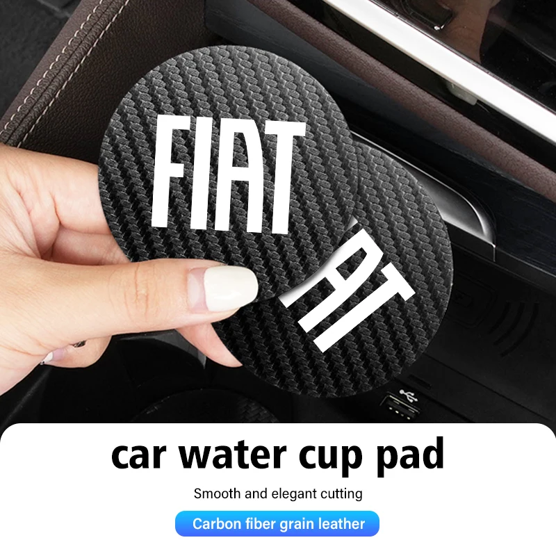 2pcs Car Cup Holder Insert Pad Anti-Slip Mat Emblem Coaster For Fiat Tipo Panda Brave Stilo Palio Ducato Freemont Doblo