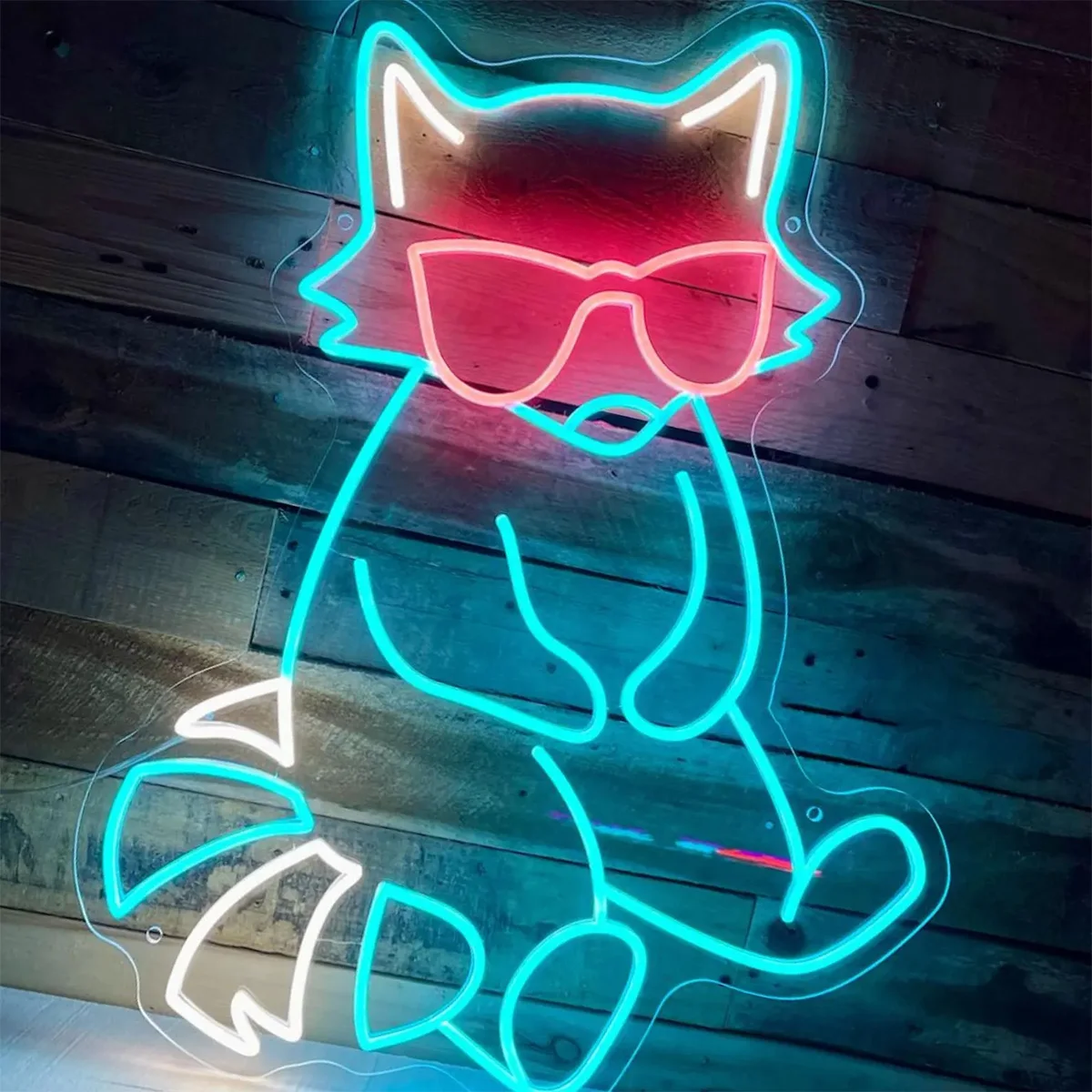 Cool Raccoon Neon Sign,Raccoon Glasses Decor, Animal Sign,Cute Raccoon Room Decor,Custom Raccoon Corner Decor
