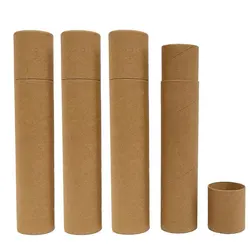 50Pcs Kraft Paper Jar Tube Box Cylindrical Hard Cardboard Boxes Tube Package 3.5x20.7cm