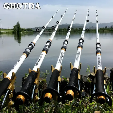 White Telescopic Fishing Rod 2.1-3.6M GHOTDA