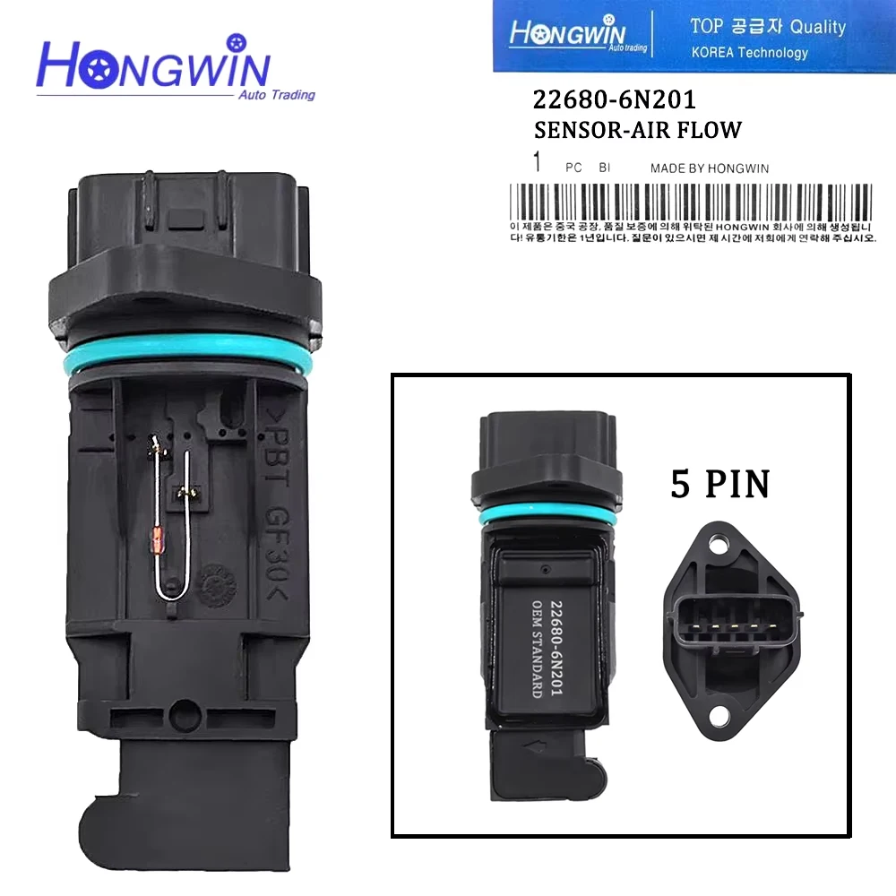 22680-6N201 Air Flow Meter MAF Sensor For 2000- Nissan Patrol GR V Wagon (Y61) 4.8 TB48DE Early TB48 GU