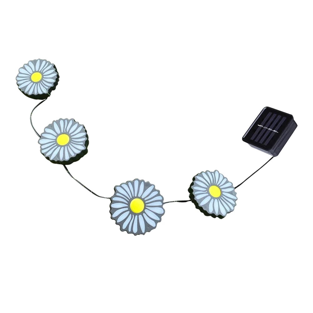 

Solar Garden Lights Outdoor Decor Daisy Lighting Plastic Flower Yard Lamp Waterproof LED Landscape Powered Chrysanthemum