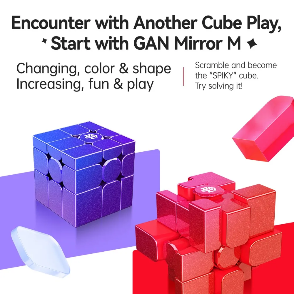 【New Arrival】GAN MirrorM 3x3 Magnetic Speed Cube Educational Puzzle Toys Magic Cubes For Kids Adult Cuber Solve by Shape