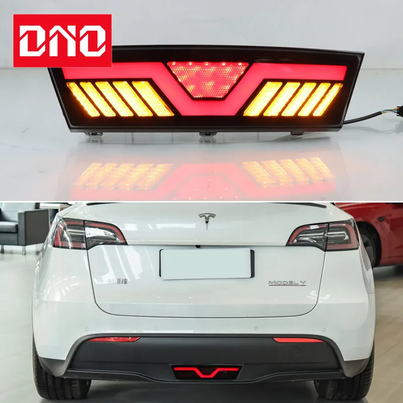 

Car LED 12V Rear Bumper Lamps For Tesla Model Y Brake Light Turn Signal Backup Reflector Lamp Reverse Fog Taillights